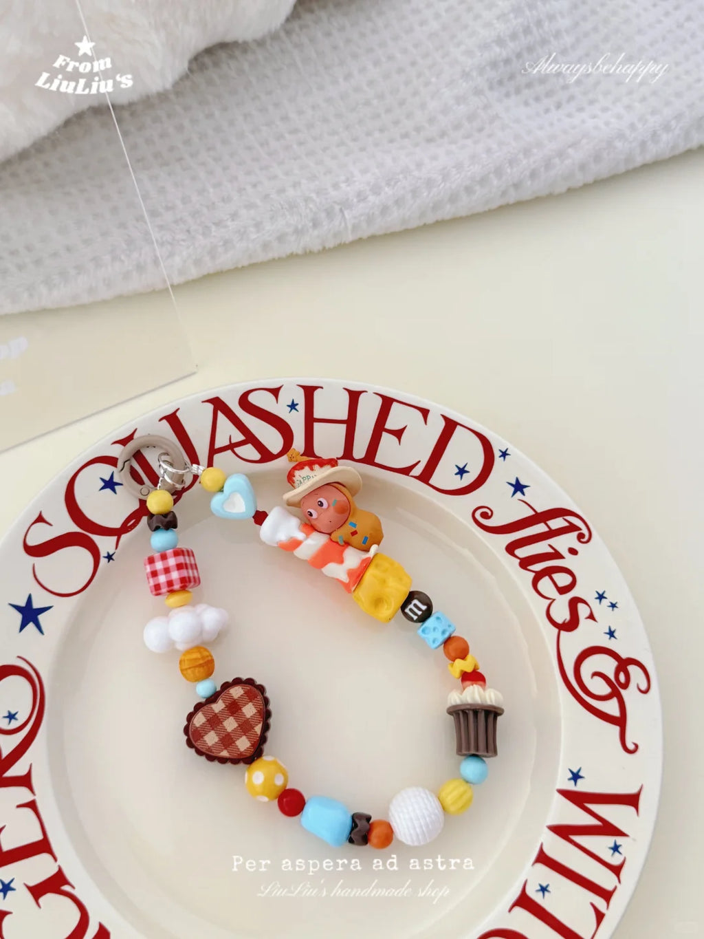 Kawaii StarMan With WishingCnadle Handmade Phone Charm Strap