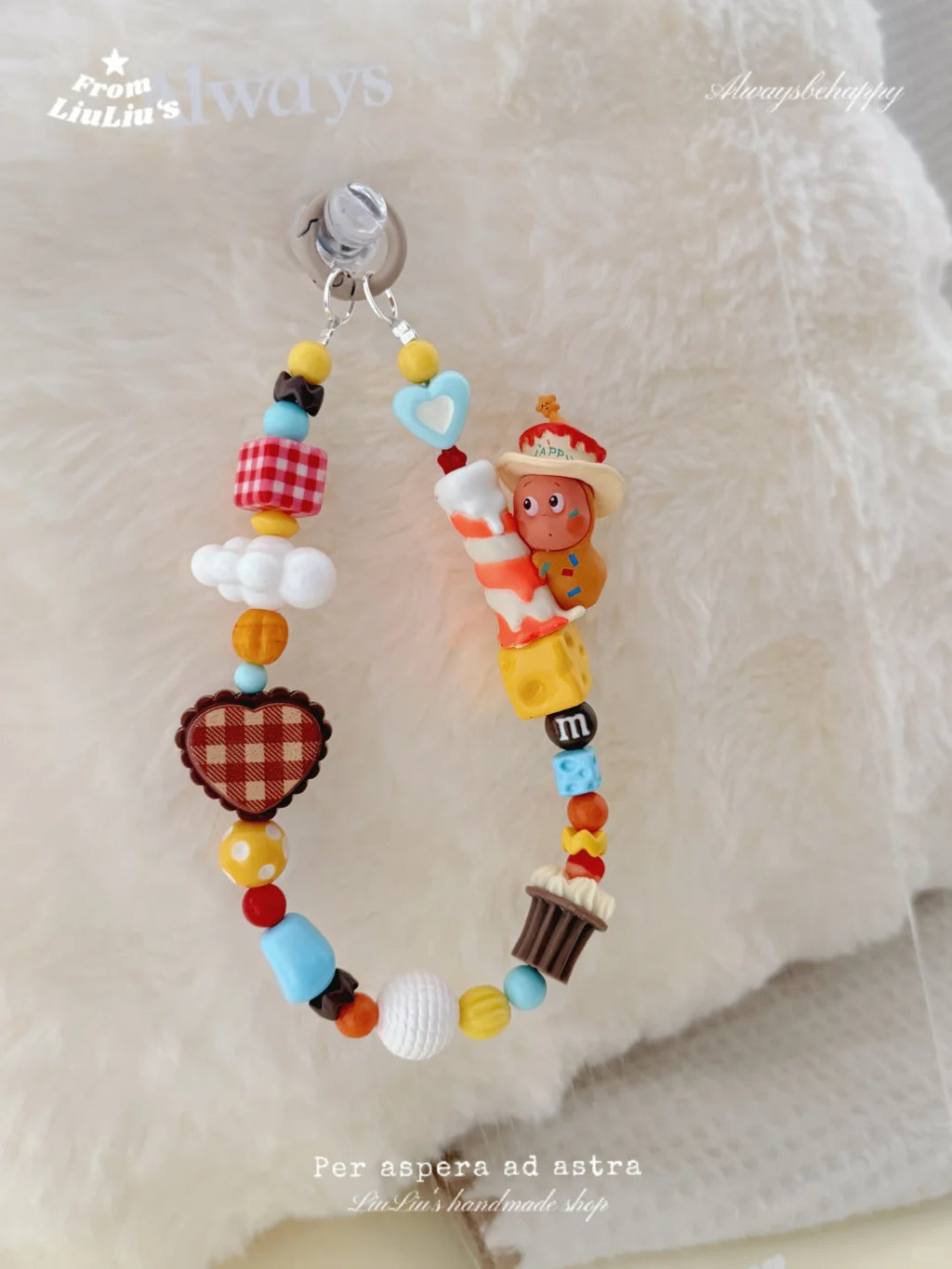 Kawaii StarMan With WishingCnadle Handmade Phone Charm Strap