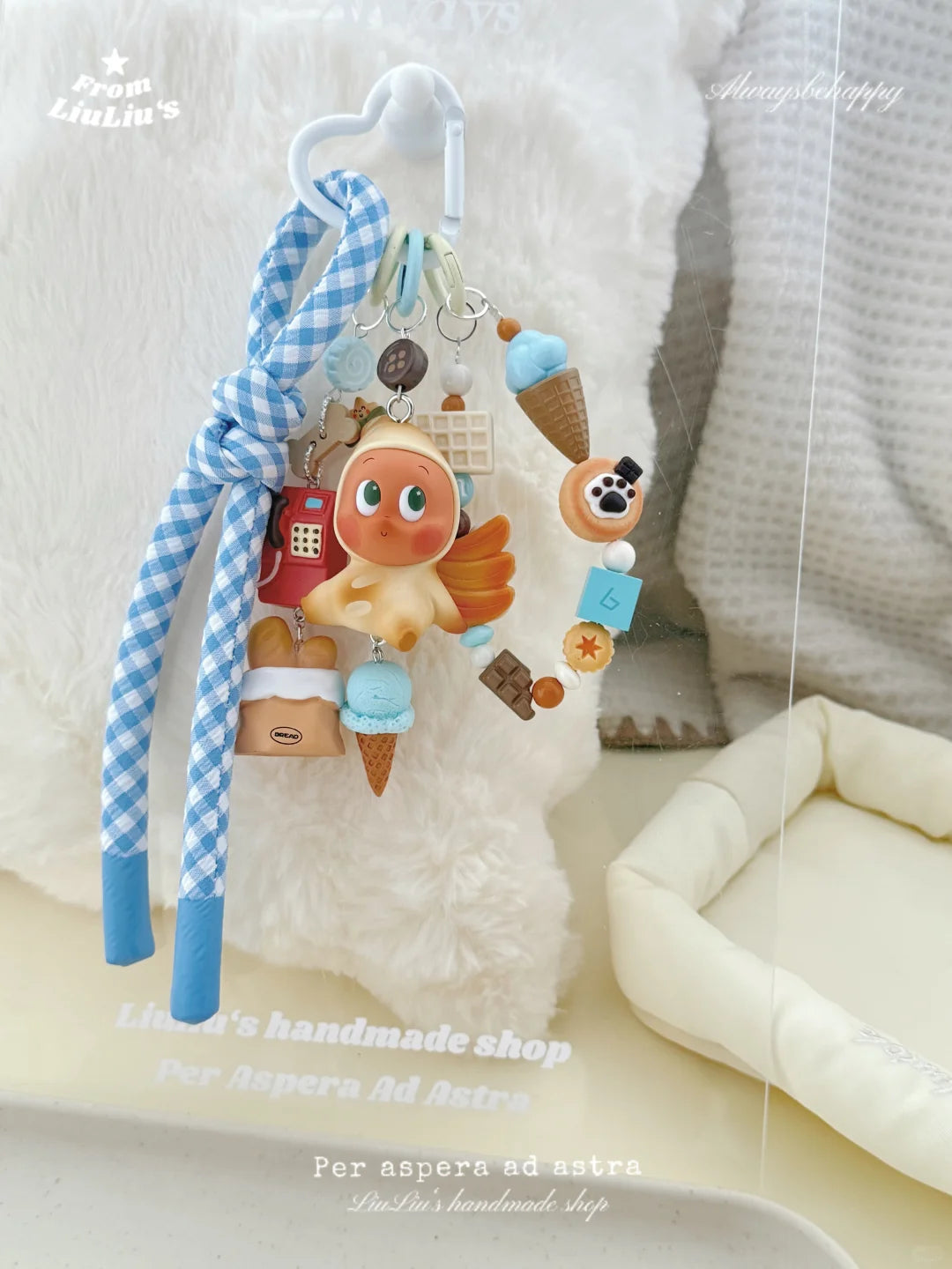 Kawaii StarMan Phone Charm Strap – Handmade Cute StarMan Phone Accessory with Ice Cream & Snack Charms