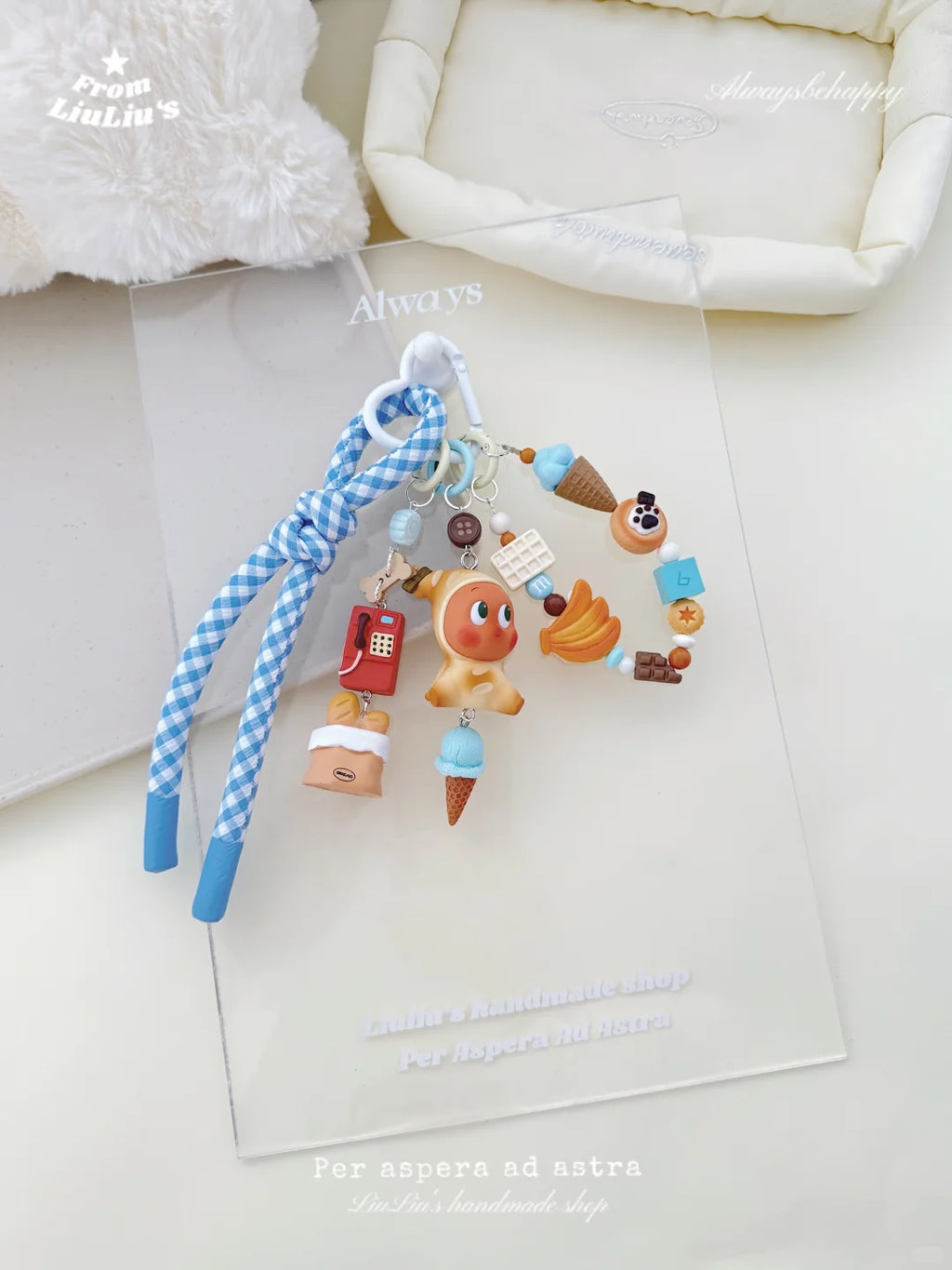 Kawaii StarMan Phone Charm Strap – Handmade Cute StarMan Phone Accessory with Ice Cream & Snack Charms