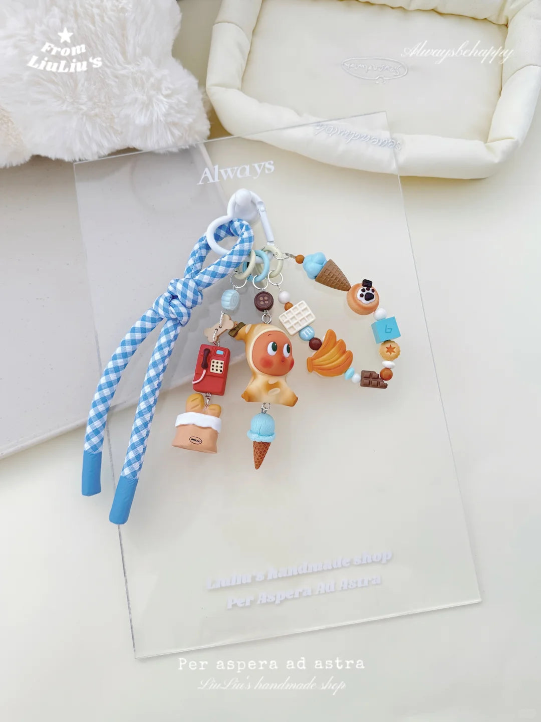 Kawaii StarMan Phone Charm Strap – Handmade Cute StarMan Phone Accessory with Ice Cream & Snack Charms