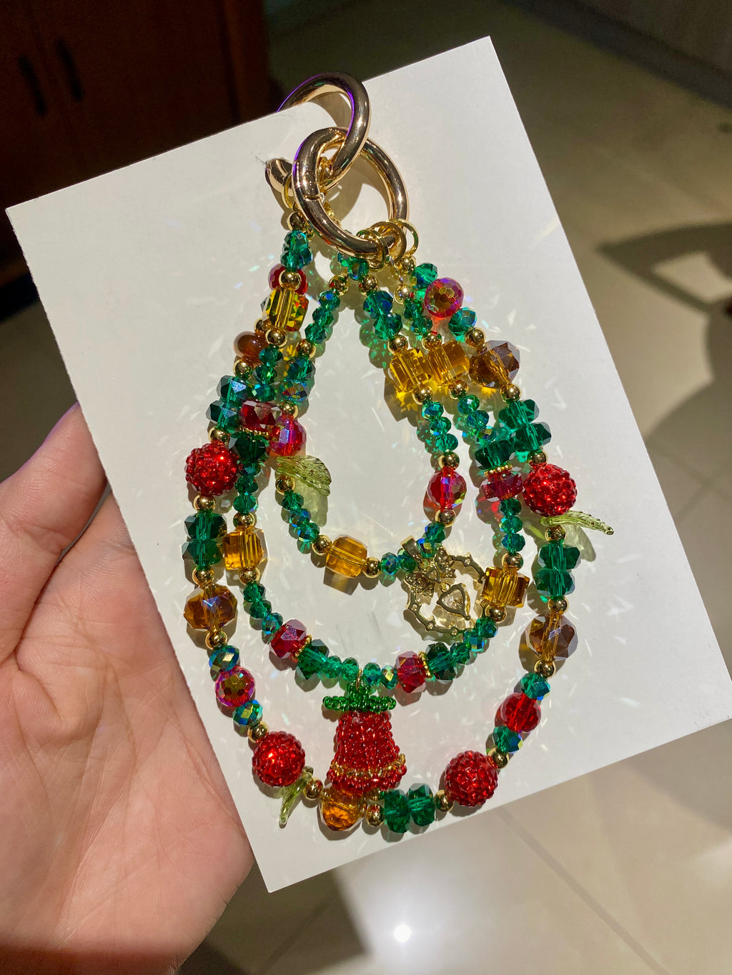 Limited Edition Christmas Collection Phone Charm — 「Christmas Trio Bell」 Handcrafted Triple-Chain Phone Charms