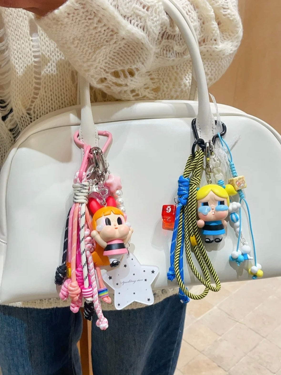 Handmade Cute Bag Charms — PinkBlossom and BlueBubble Doll Accessories