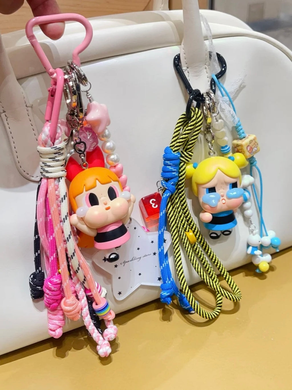 Handmade Cute Bag Charms — PinkBlossom and BlueBubble Doll Accessories