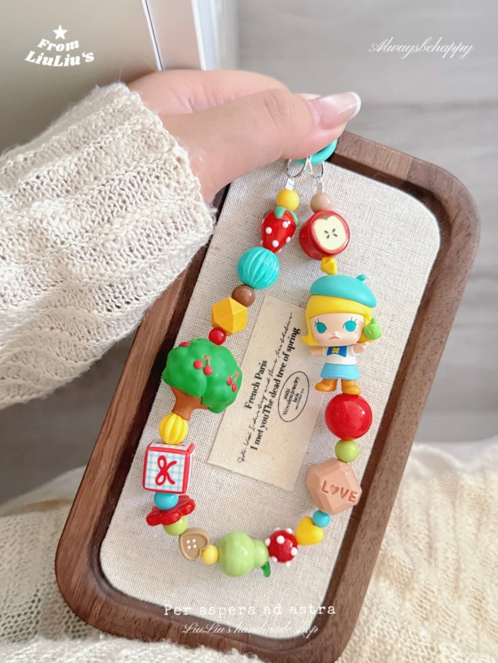 Handmade Custom Beaded Phone Charm - Molly Forest Theme DIY Phone Chain