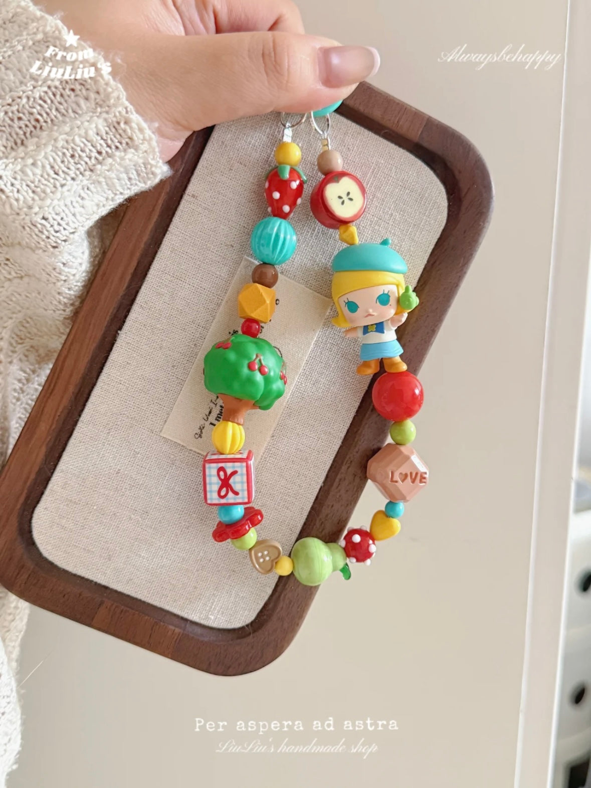 Handmade Custom Beaded Phone Charm - Molly Forest Theme DIY Phone Chain