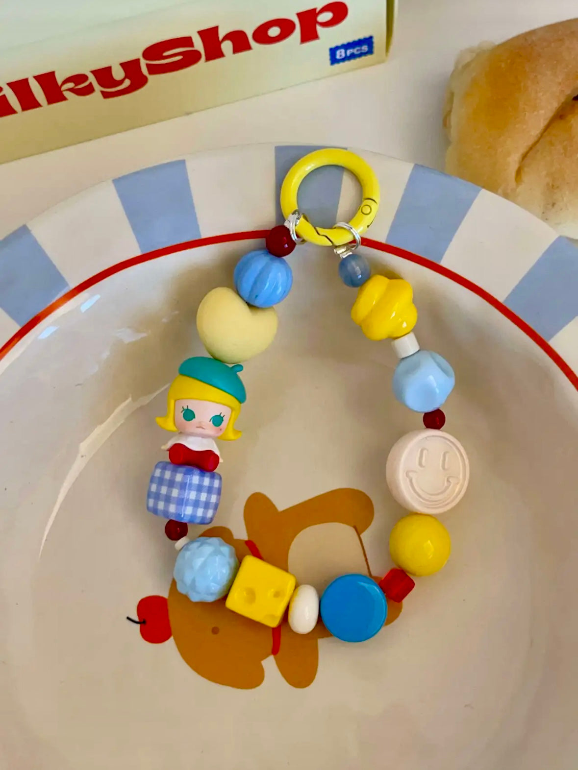 Handmade Custom Beaded Phone Charm - Molly Doll Large Beaded Phone Chain