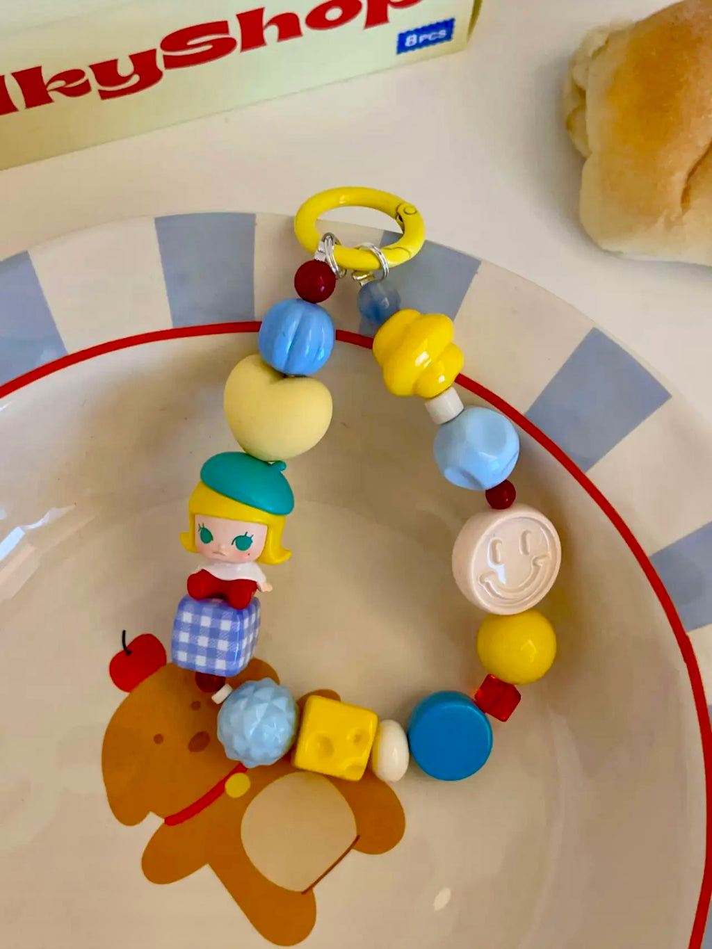 Handmade Custom Beaded Phone Charm - Molly Doll Large Beaded Phone Chain