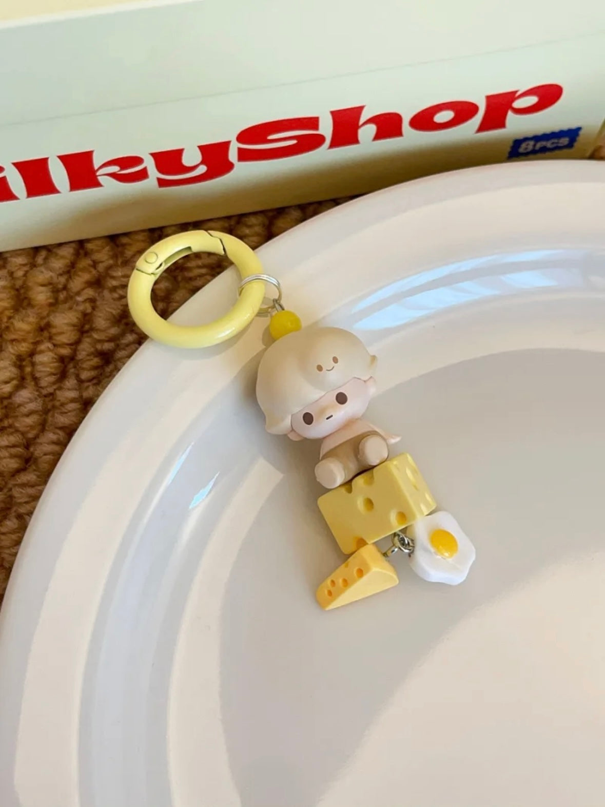 Handmade Custom Beaded Phone Charm - Cheese Dimoo Doll Phone Chain for gift