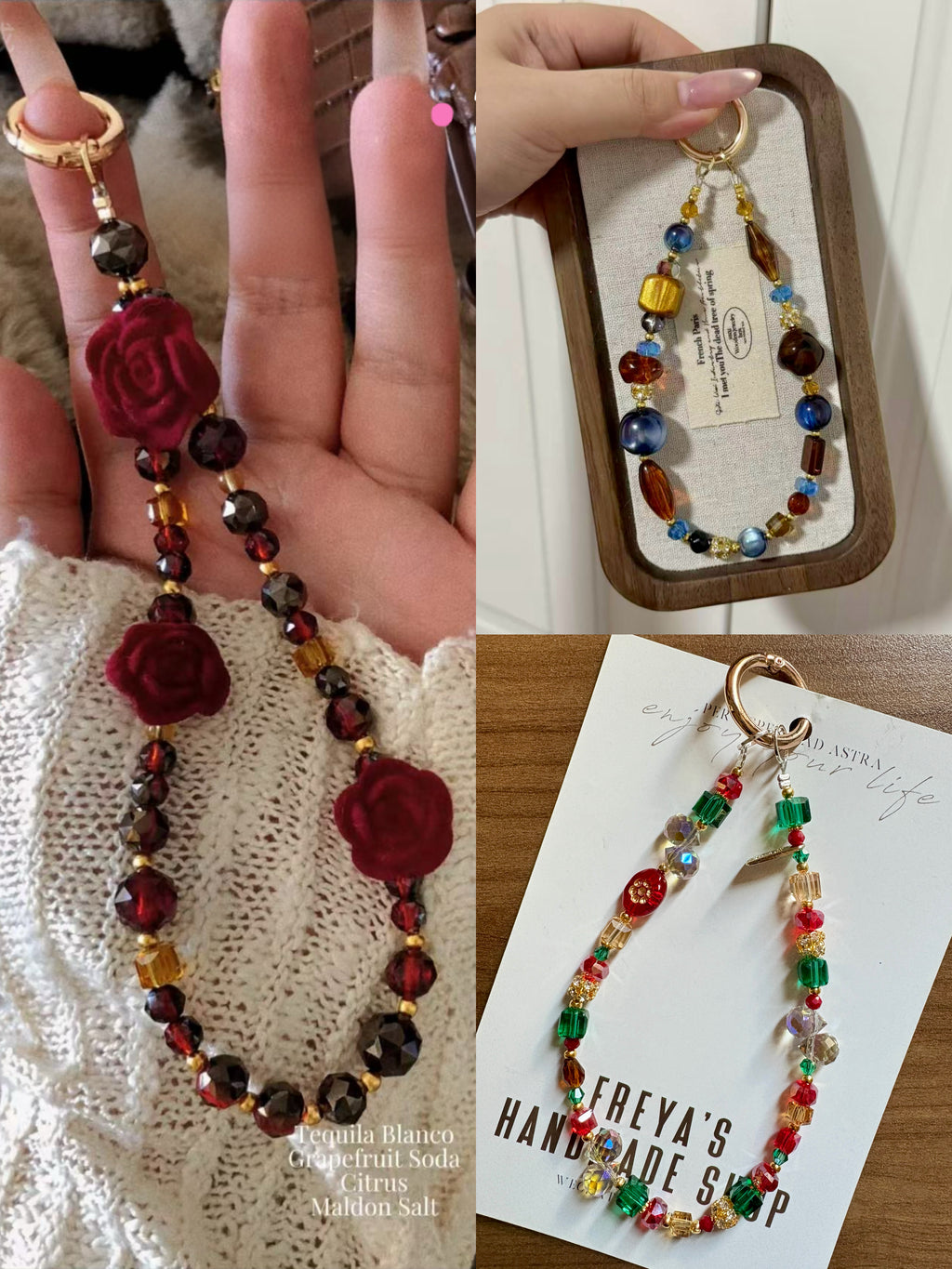 Crystal Bead Phone Charm - Detachable Lanyard - Women's Phone Wrist Strap - Fits Any Phone Model - Crystal Style