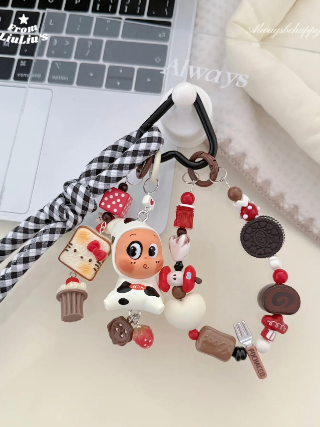 Trendy Toy modified Doll Custom Beaded Bag Charms - Milk Chocolate Theme Charms