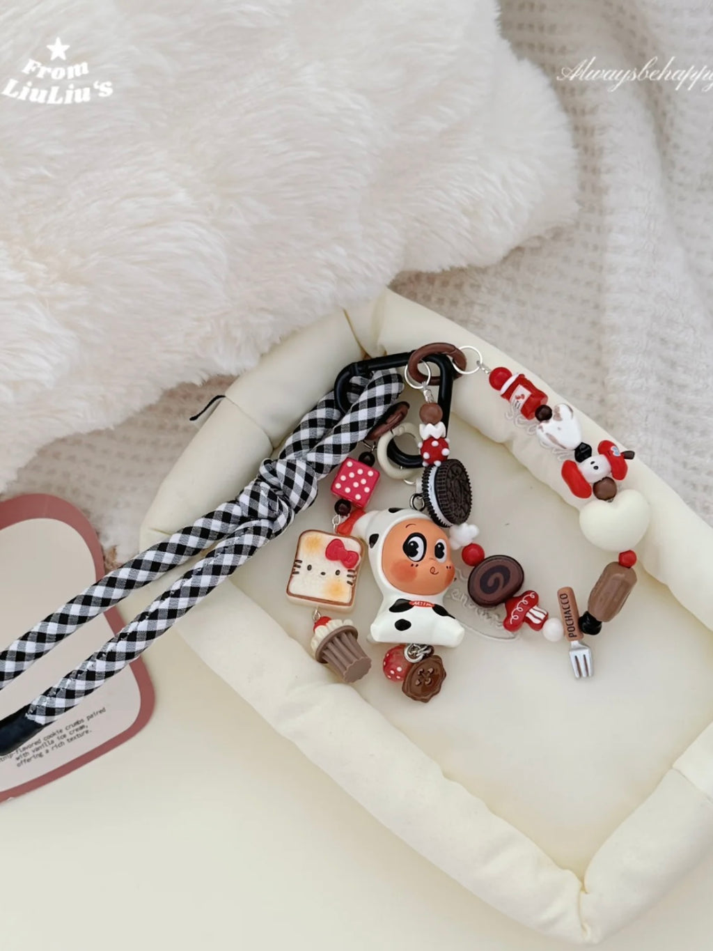 Trendy Toy modified Doll Custom Beaded Bag Charms - Milk Chocolate Theme Charms