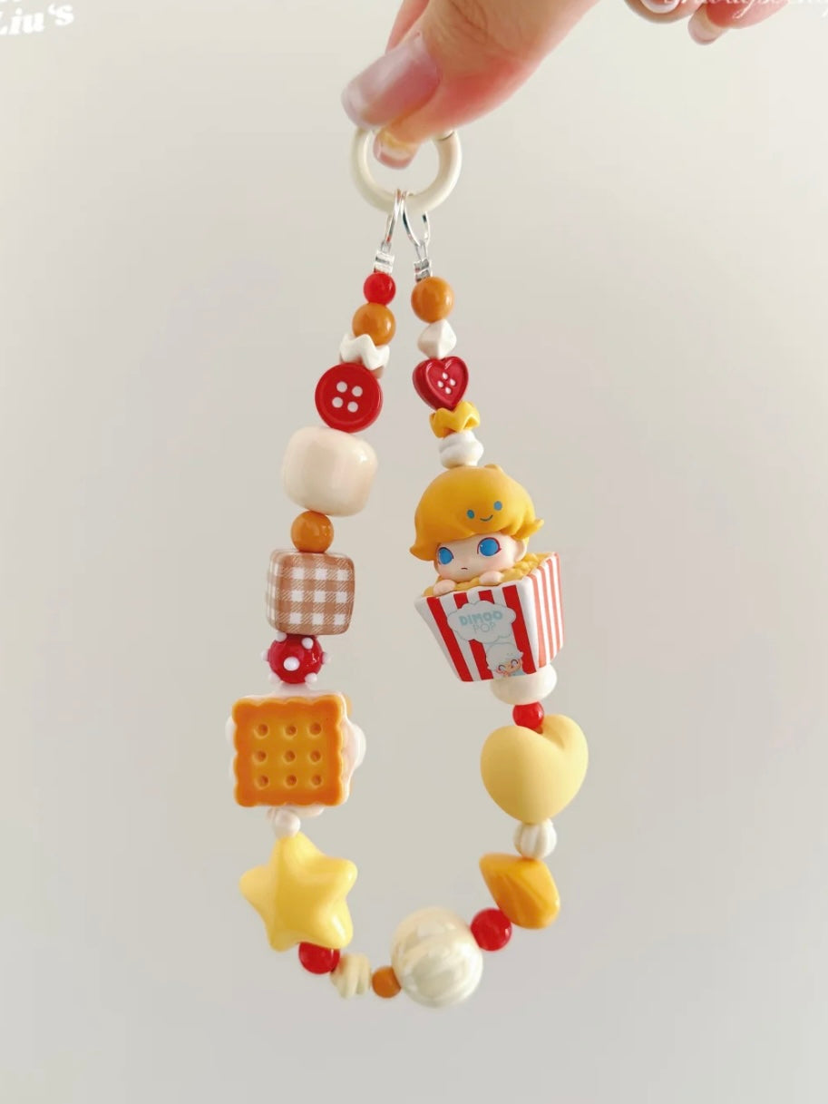 Handcrafted Custom Beaded Phone Charms - Trendy Toy Blind Box IP-Themed Phone Straps