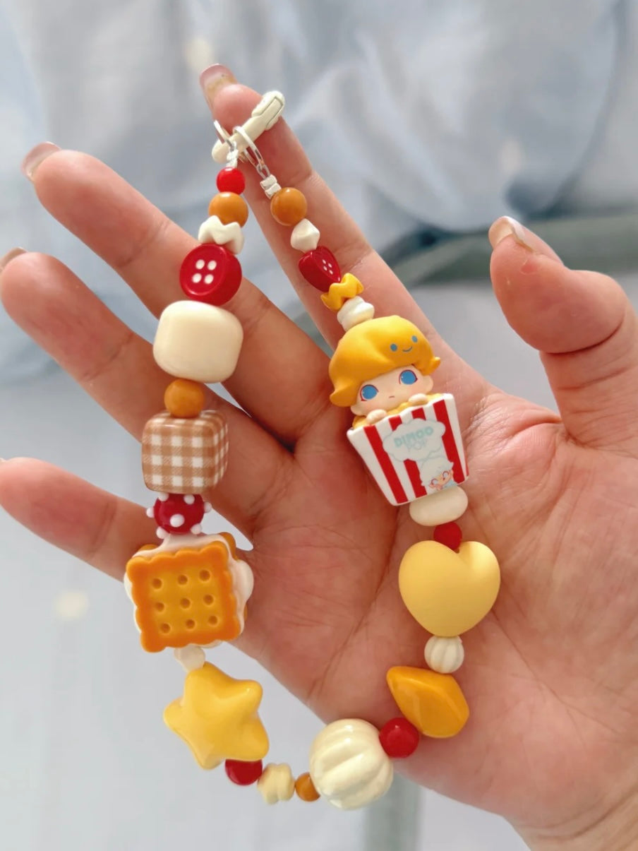 Handcrafted Custom Beaded Phone Charms - Trendy Toy Blind Box IP-Themed Phone Straps