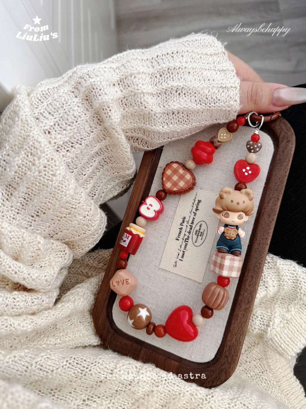 Limited Edition Christmas Dimoo Bear Daddy Beaded Phone Charm — DIY Christmas Gift