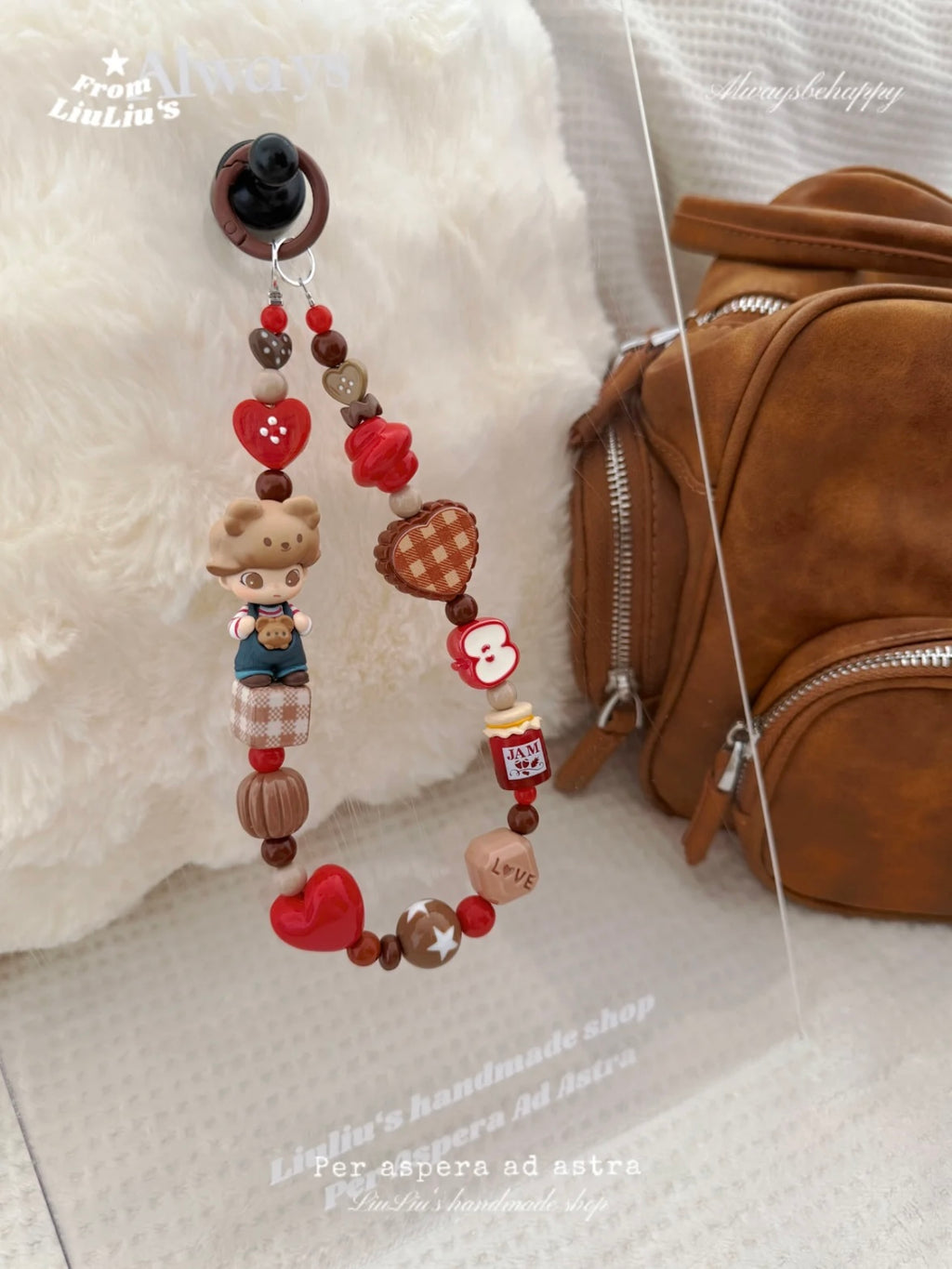 Limited Edition Christmas Dimoo Bear Daddy Beaded Phone Charm — DIY Christmas Gift