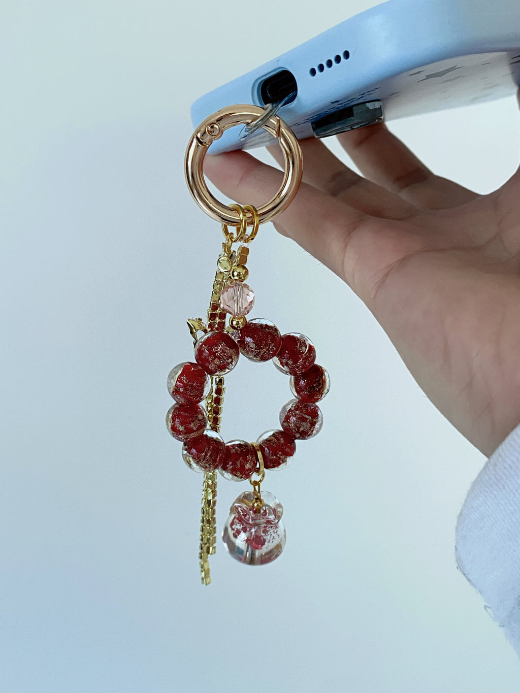 Limited Edition Christmas Collection Phone Charms—Handcrafted Glass Bead Phone Chains Make Perfect Christmas Gifts