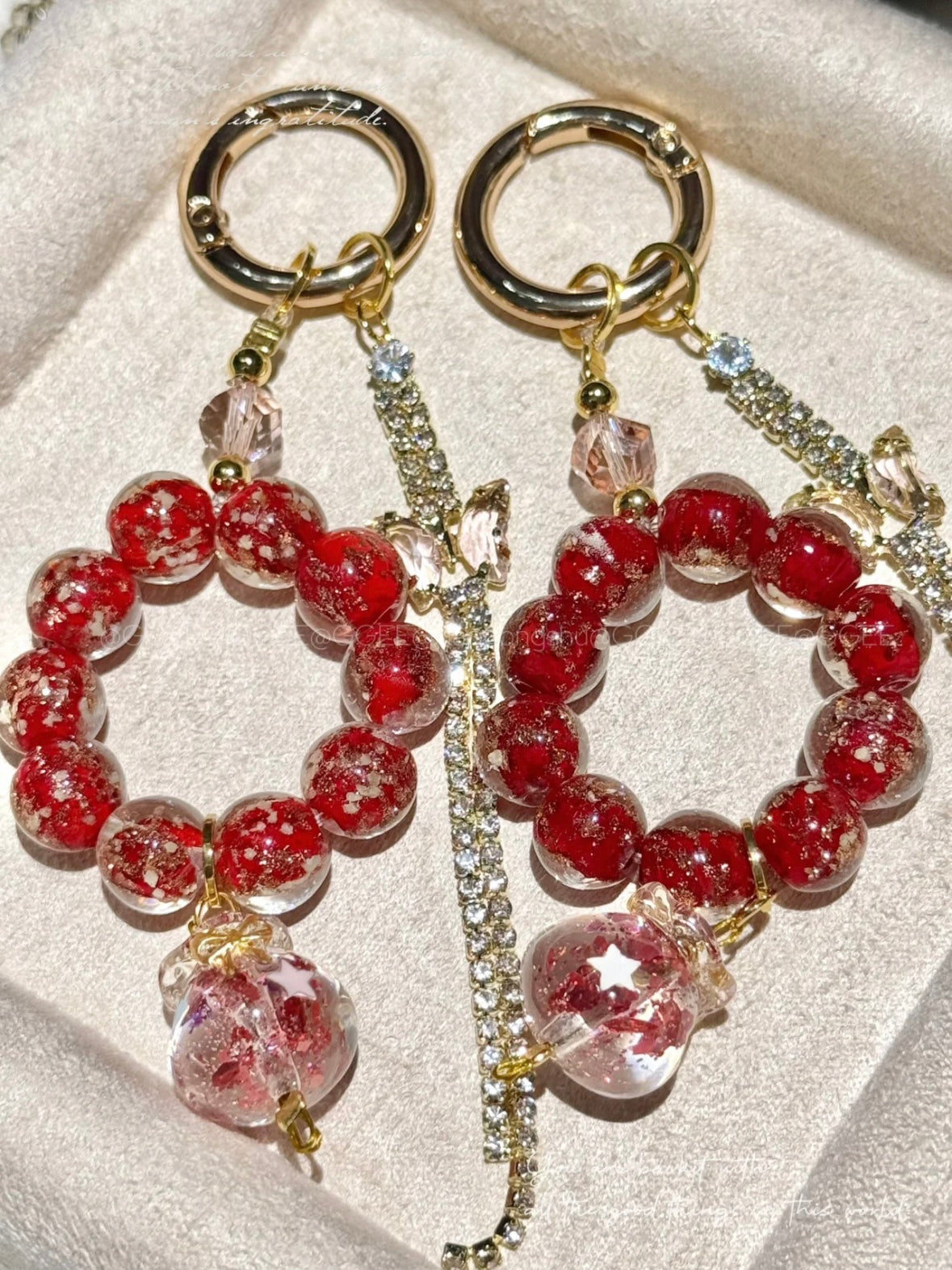 Limited Edition Christmas Collection Phone Charms—Handcrafted Glass Bead Phone Chains Make Perfect Christmas Gifts