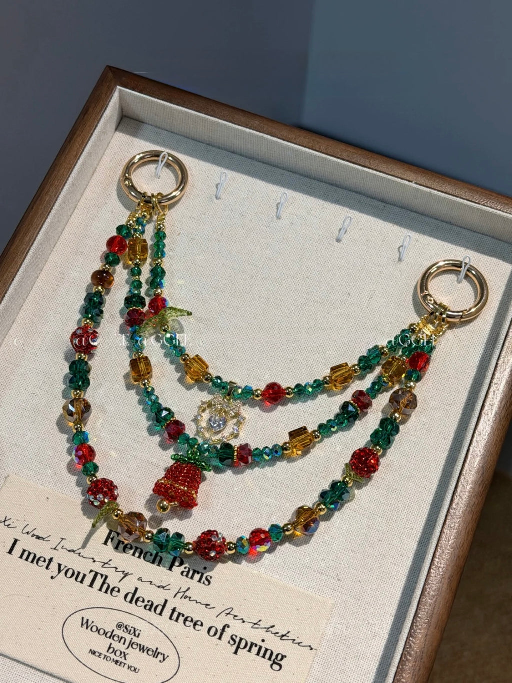 Limited Edition Christmas Collection Phone Charm — 「Christmas Trio Bell」 Handcrafted Triple-Chain Phone Charms