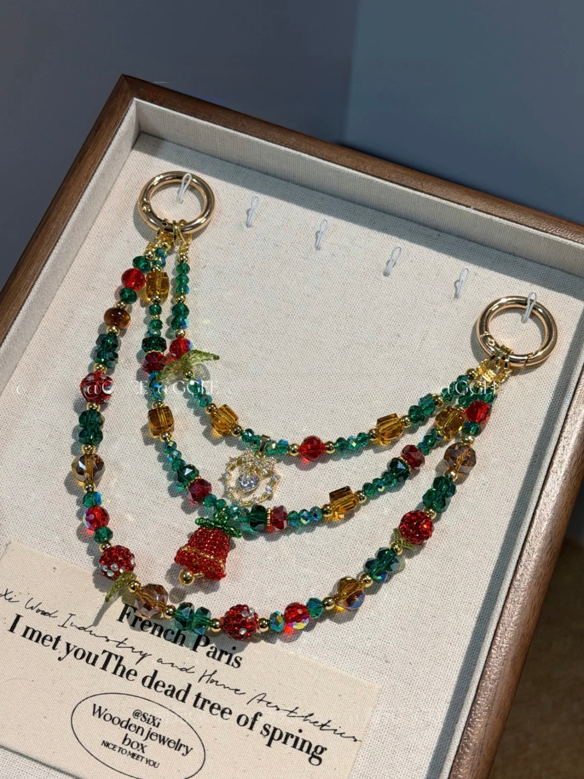 Limited Edition Christmas Collection Phone Charm — 「Christmas Trio Bell」 Handcrafted Triple-Chain Phone Charms