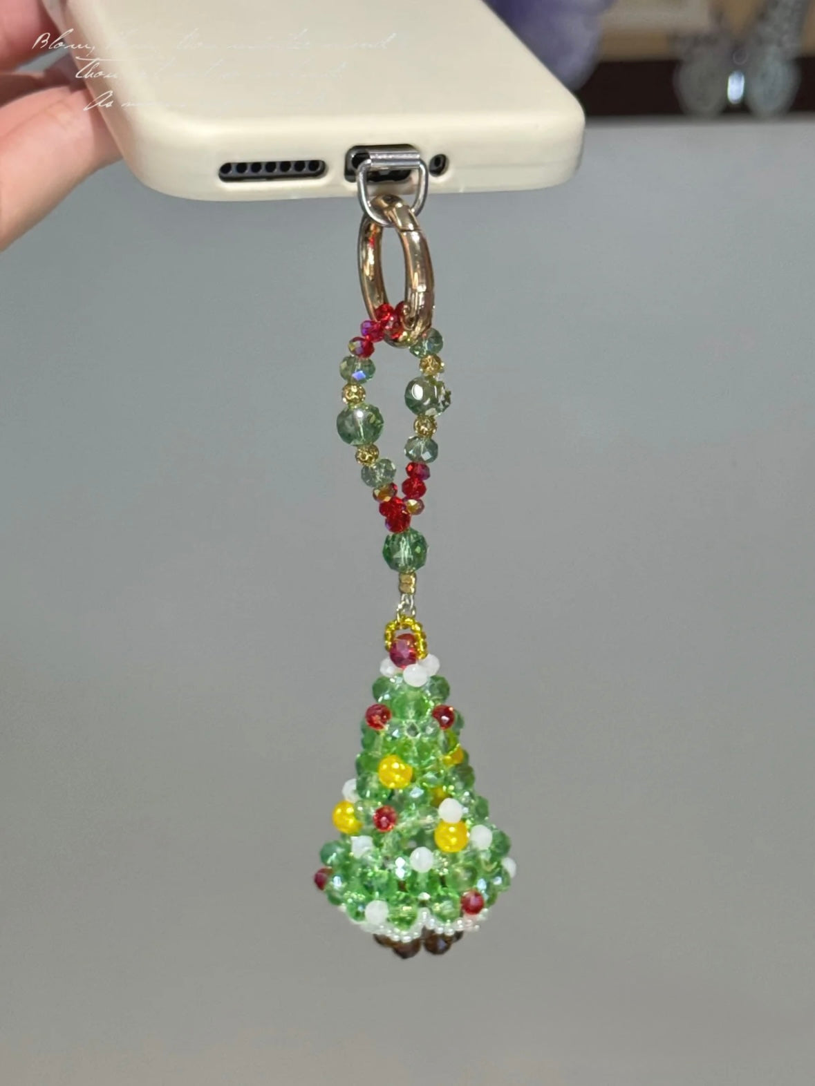 Limited Edition Christmas Collection Phone Charms—Handcrafted String Christmas Tree Phone Charms