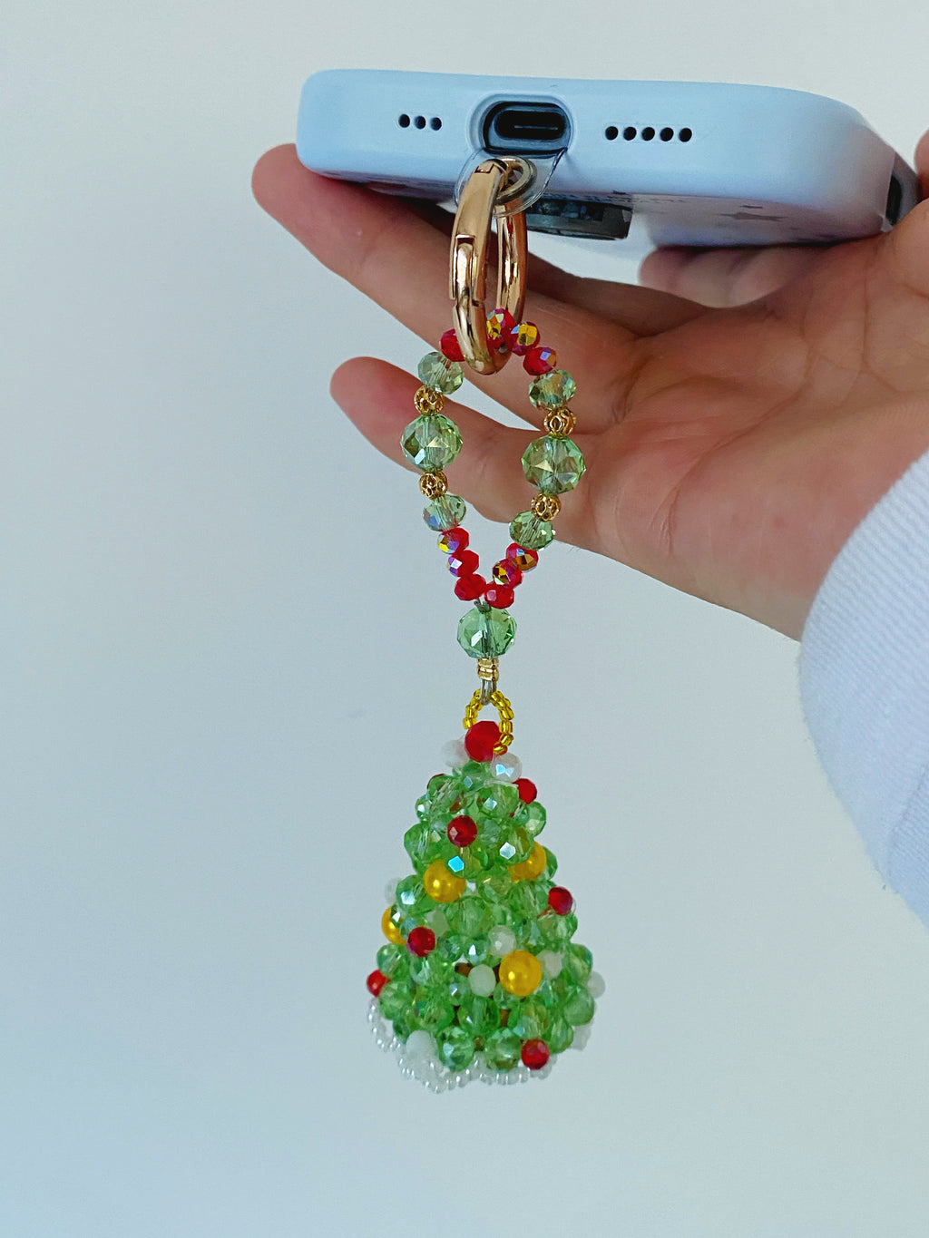 Limited Edition Christmas Collection Phone Charms—Handcrafted String Christmas Tree Phone Charms