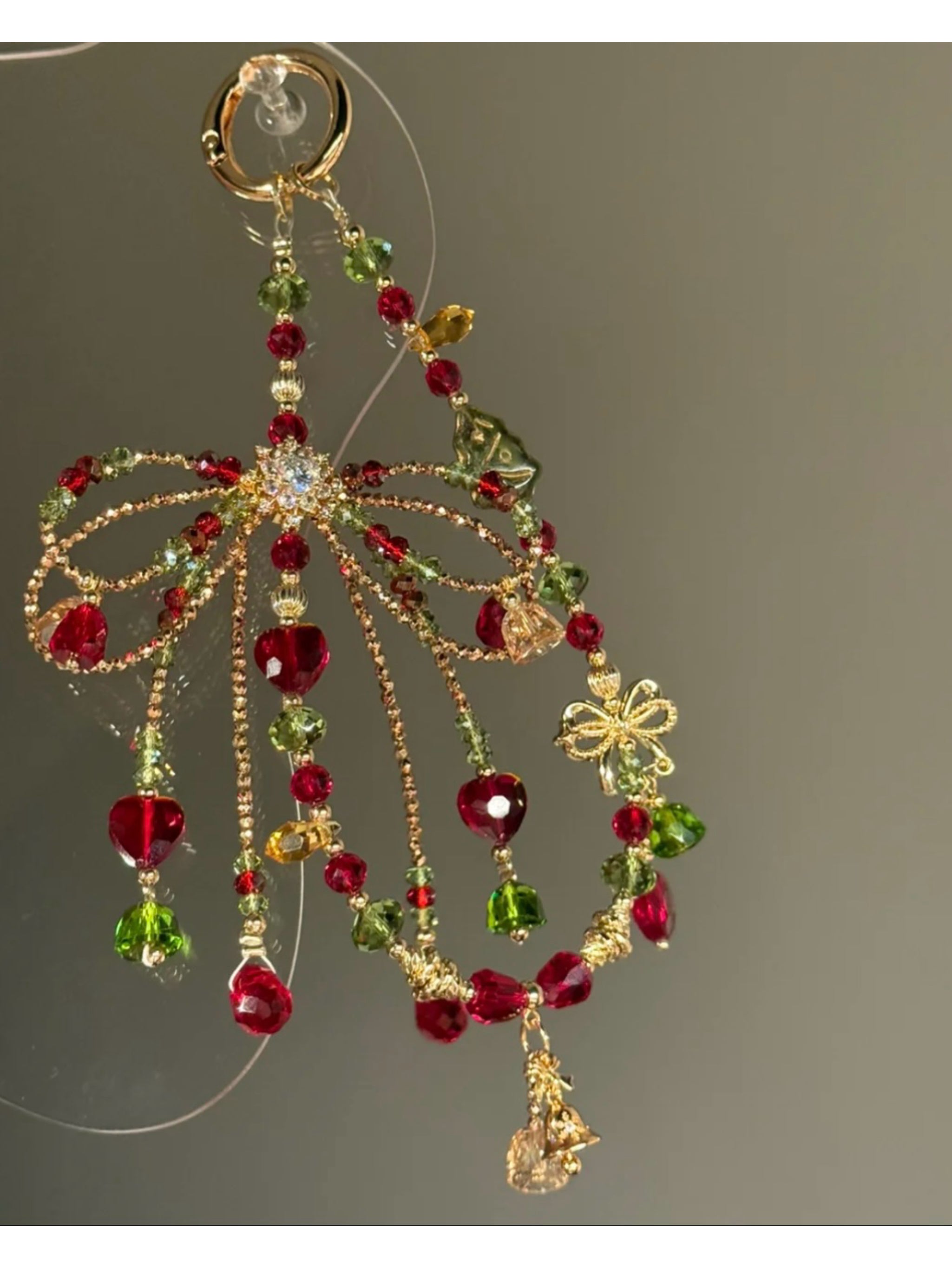 Limited Edition Christmas Series Phone Charms Now Available—Christmas Bow Phone Bead Chain Bag Charms