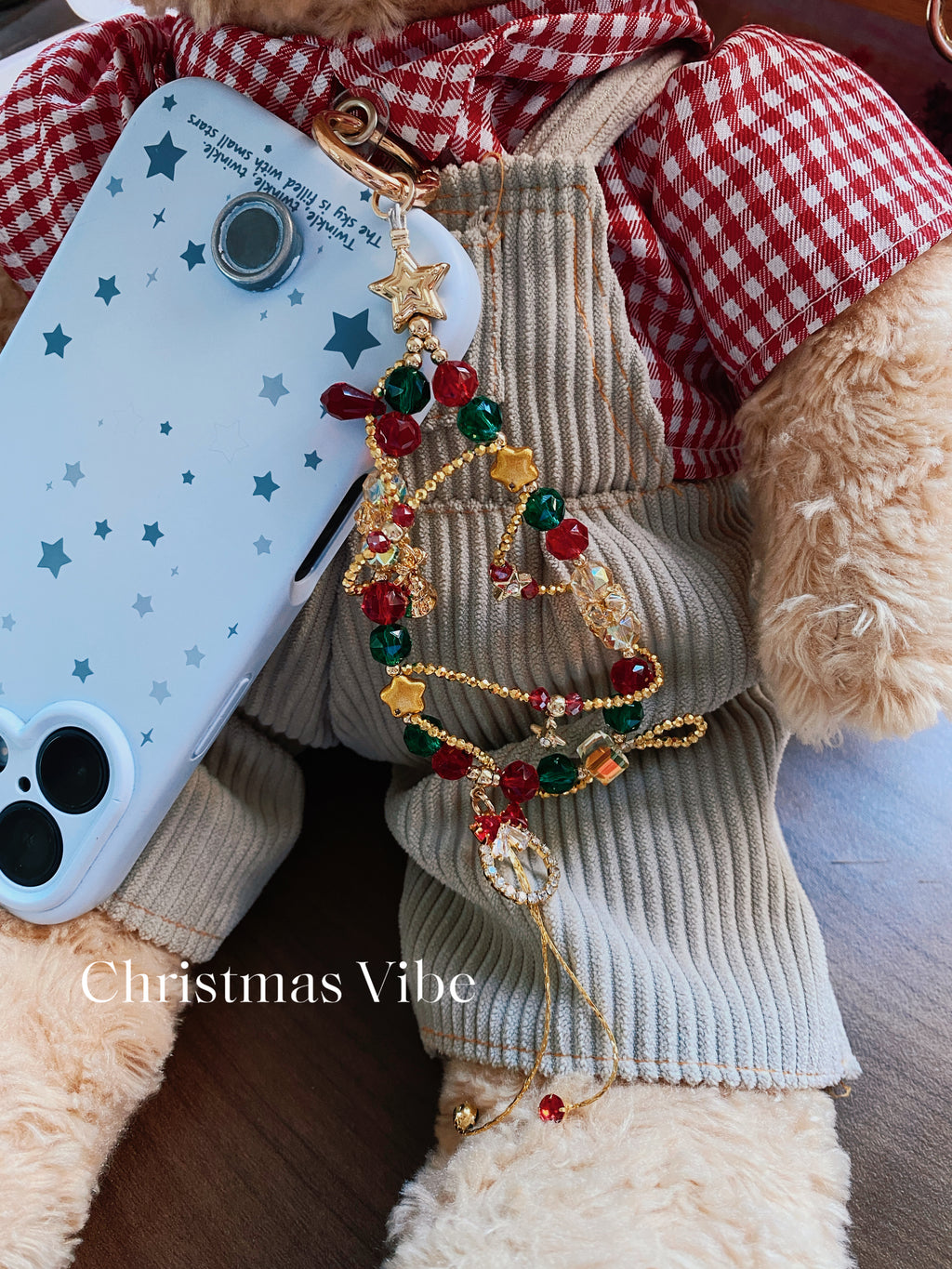 Christmas Limited Edition Beaded Phone Charm — Handcrafted Custom Christmas Gift
