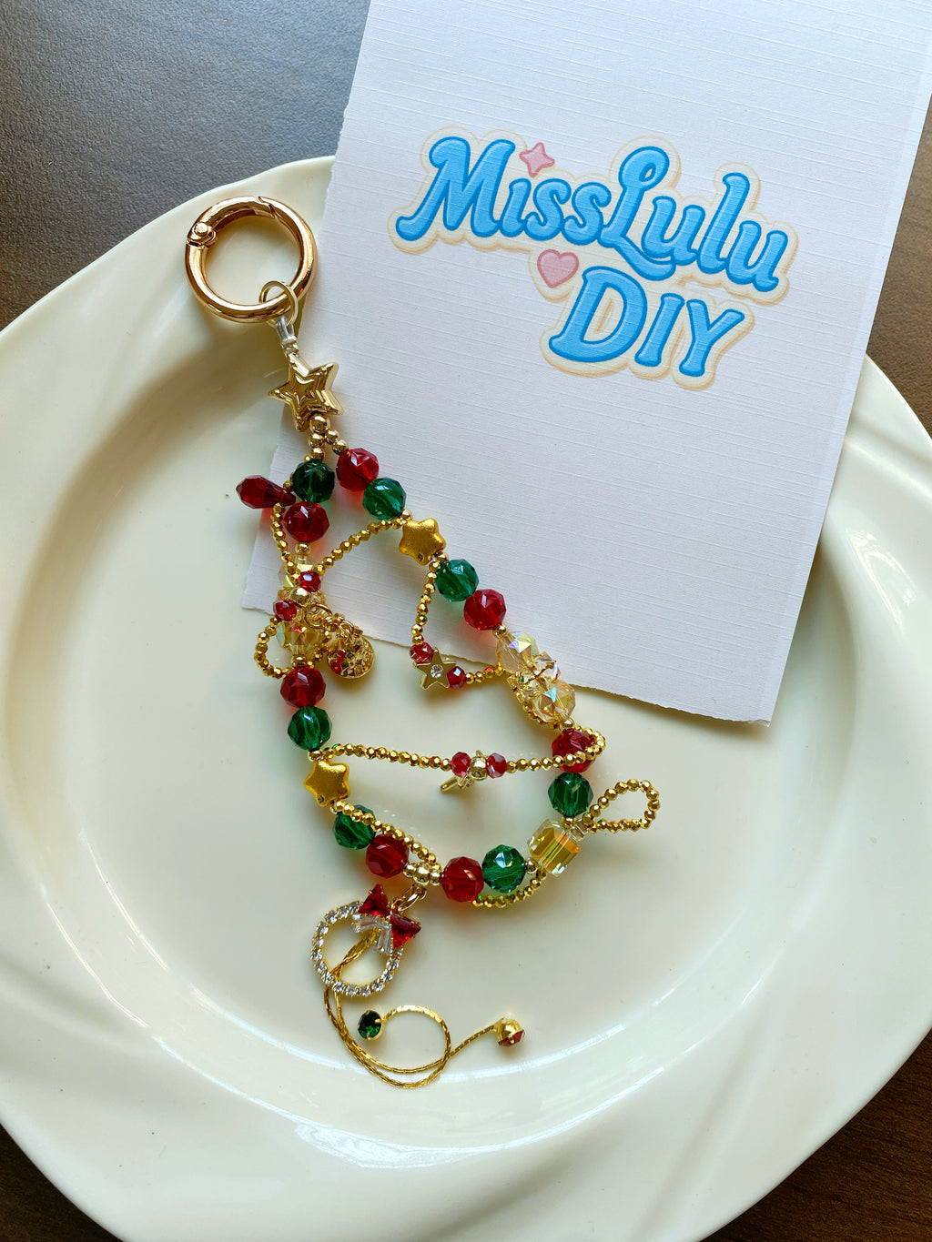 Christmas Limited Edition Beaded Phone Charm — Handcrafted Custom Christmas Gift