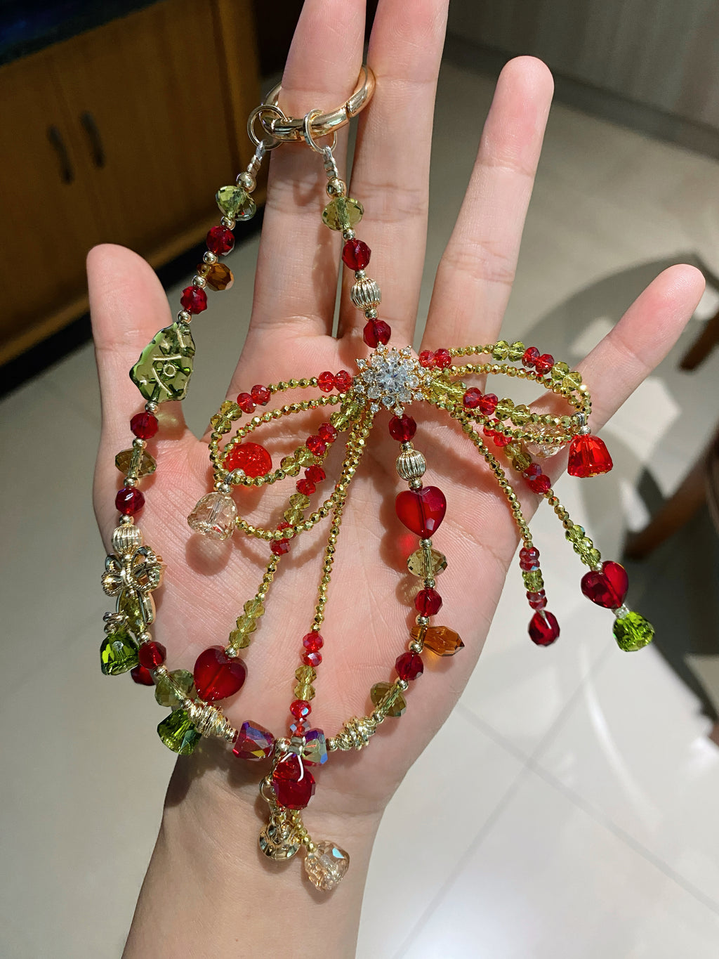 Limited Edition Christmas Series Phone Charms Now Available—Christmas Bow Phone Bead Chain Bag Charms