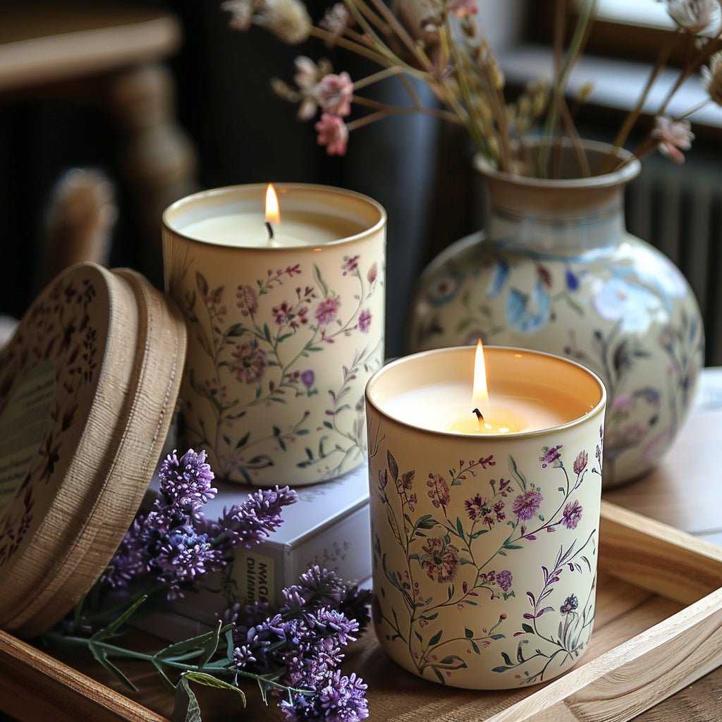 Aromatherapy products featuring vintage floral patterns | Soothing botanical bedroom fragrance gifts