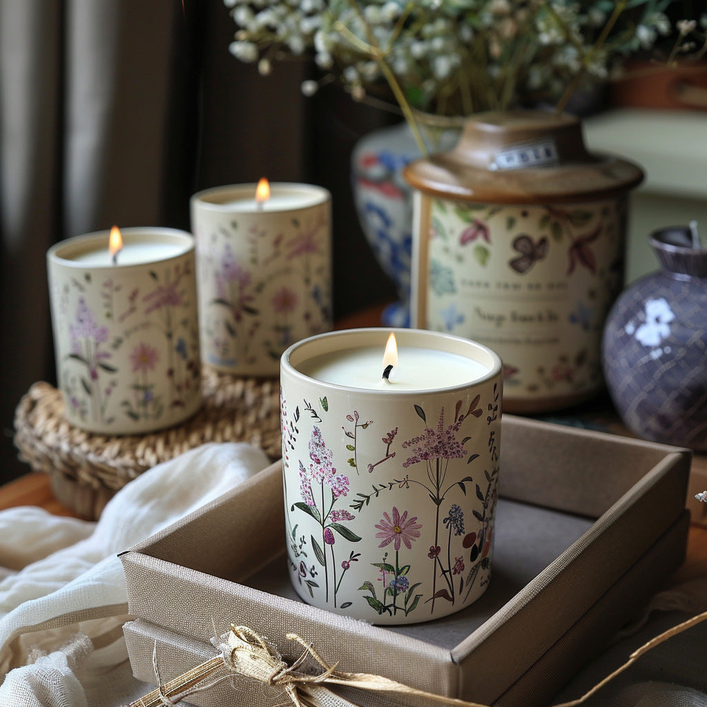Aromatherapy products featuring vintage floral patterns | Soothing botanical bedroom fragrance gifts