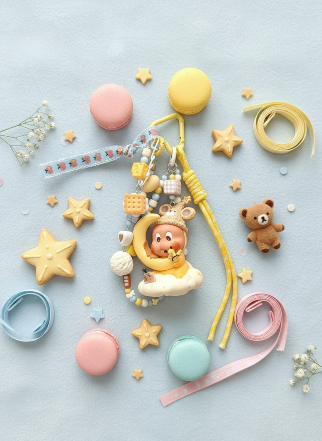 DIY Bag Charm – Handmade Cute Kawaii StarMan Keychain Accessory
