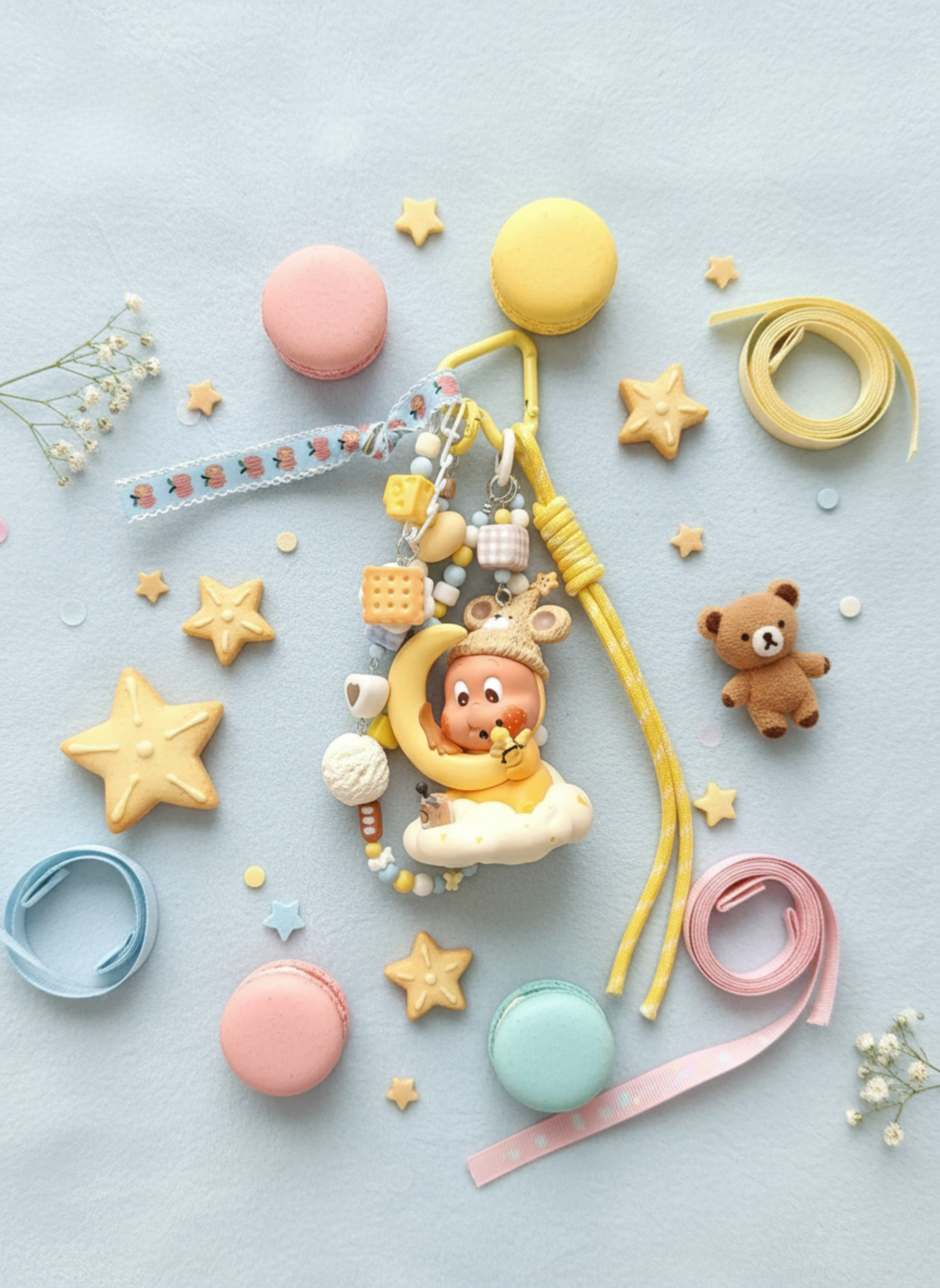 DIY Bag Charm – Handmade Cute Kawaii StarMan Keychain Accessory