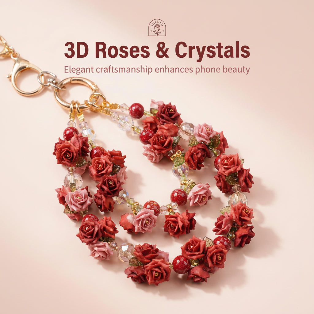 "Antique Romance"Red & Pink Sculpted Flowers | Romantic Coquette Aesthetic