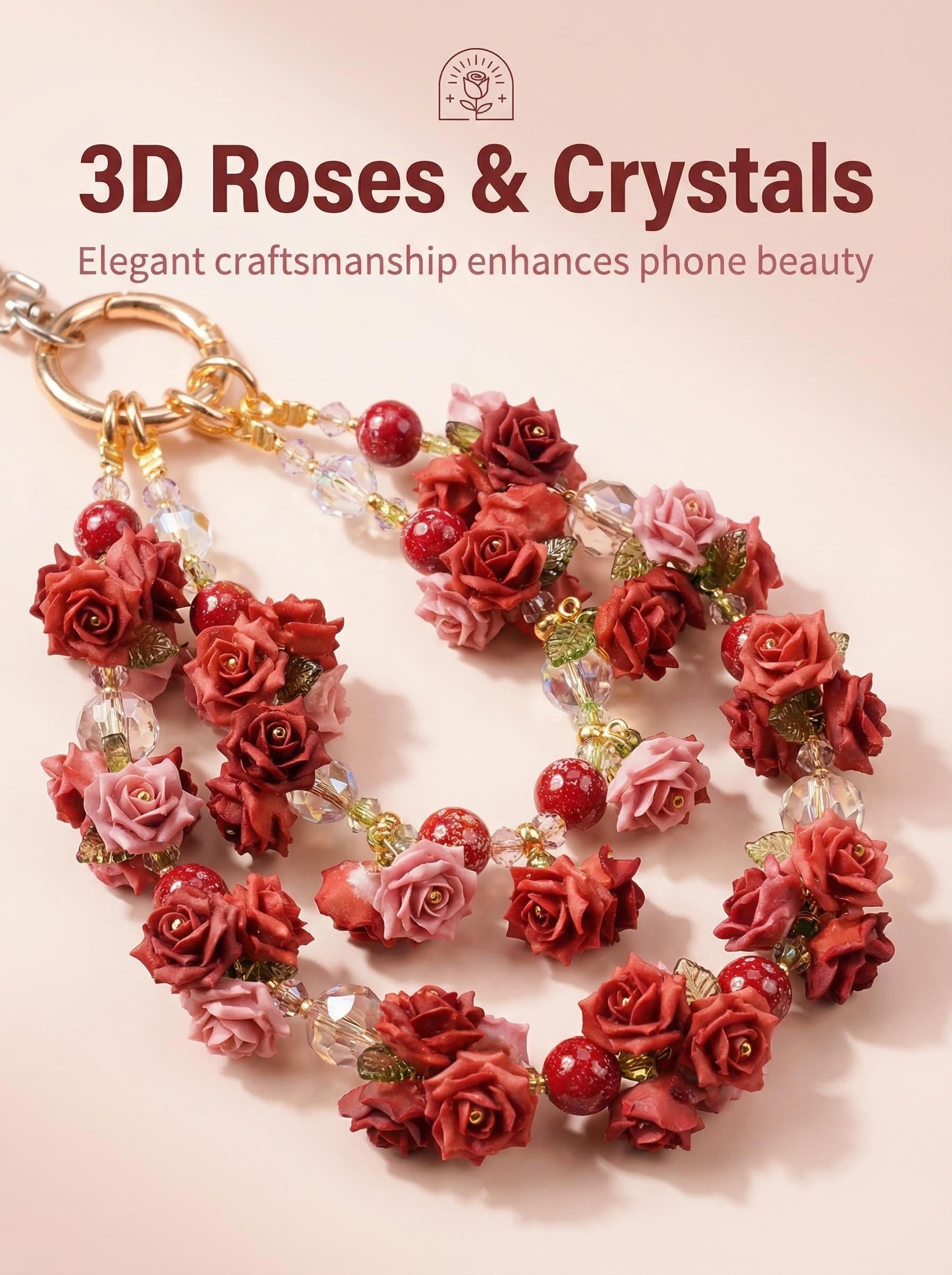 "Antique Romance"Red & Pink Sculpted Flowers | Romantic Coquette Aesthetic